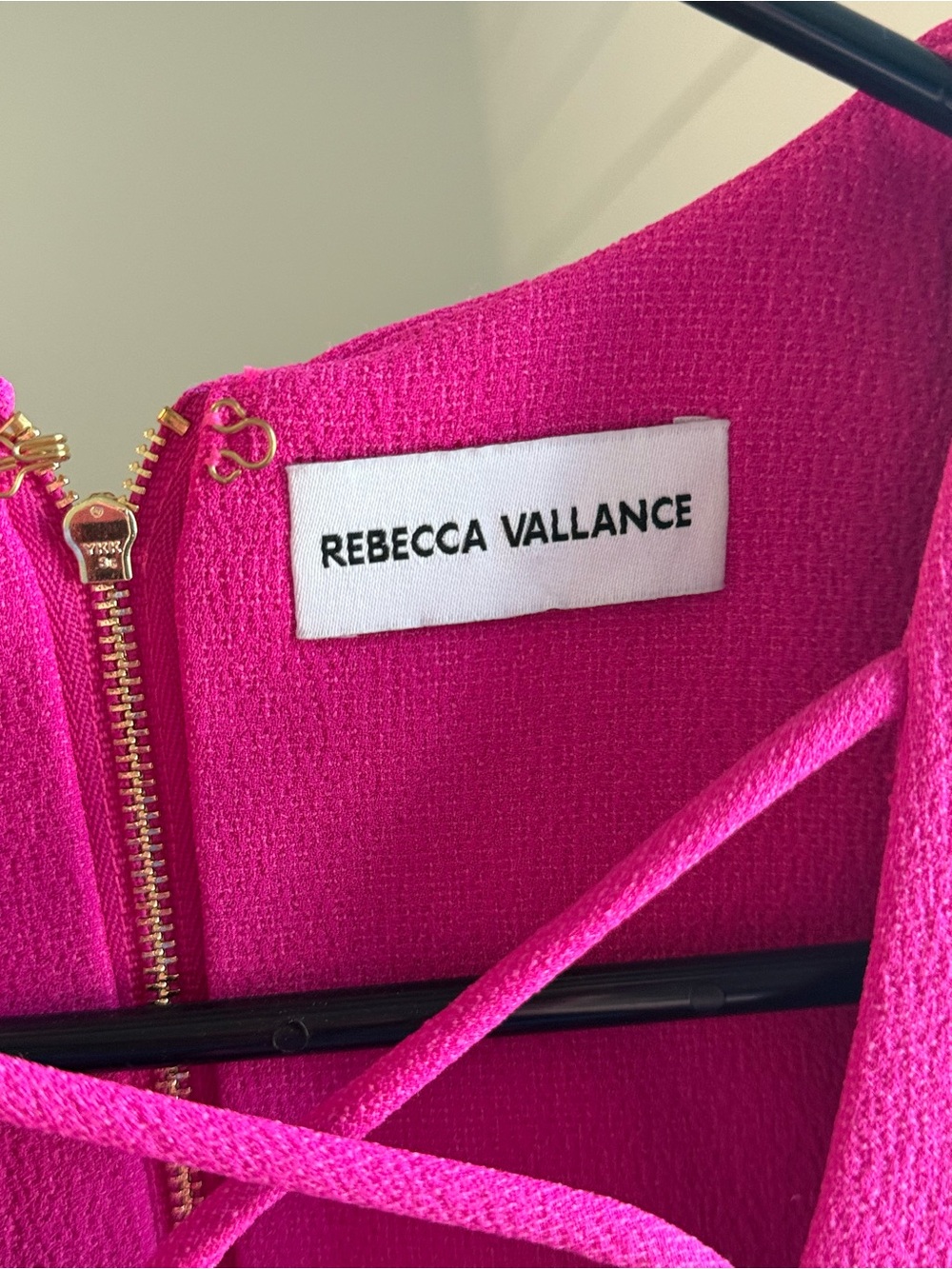 Rebecca Vallance Fuchsia Textured Dress with Gold Zip Detail
